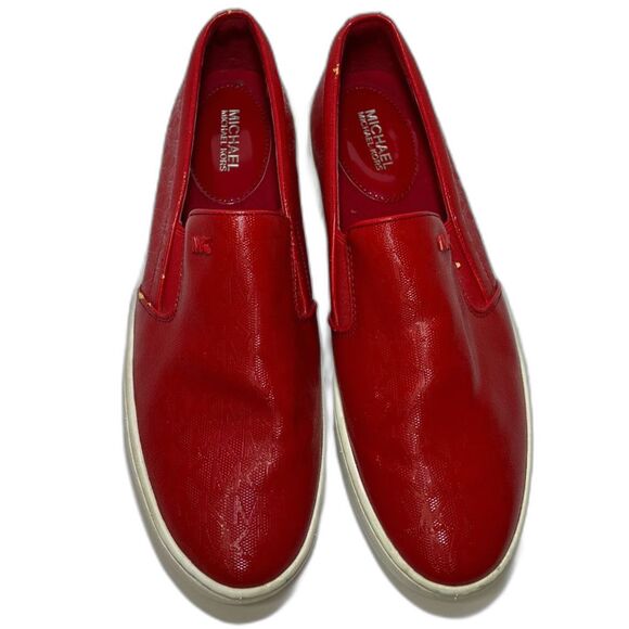 Michael Kors Keaton Logo Embossed Patent Slip-On Loafer Sneaker Women Shoes - Picture 4 of 7